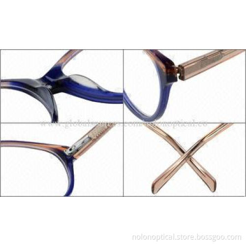 Popular oval acetate optical eyeglass frames with spring hinge